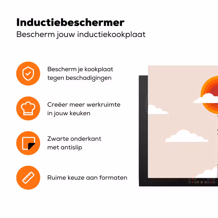 Toren - Klok - Londen - Architectuur - Retro Inductie beschermer vinyl 3mm klein -zzzzzzz-td-ups