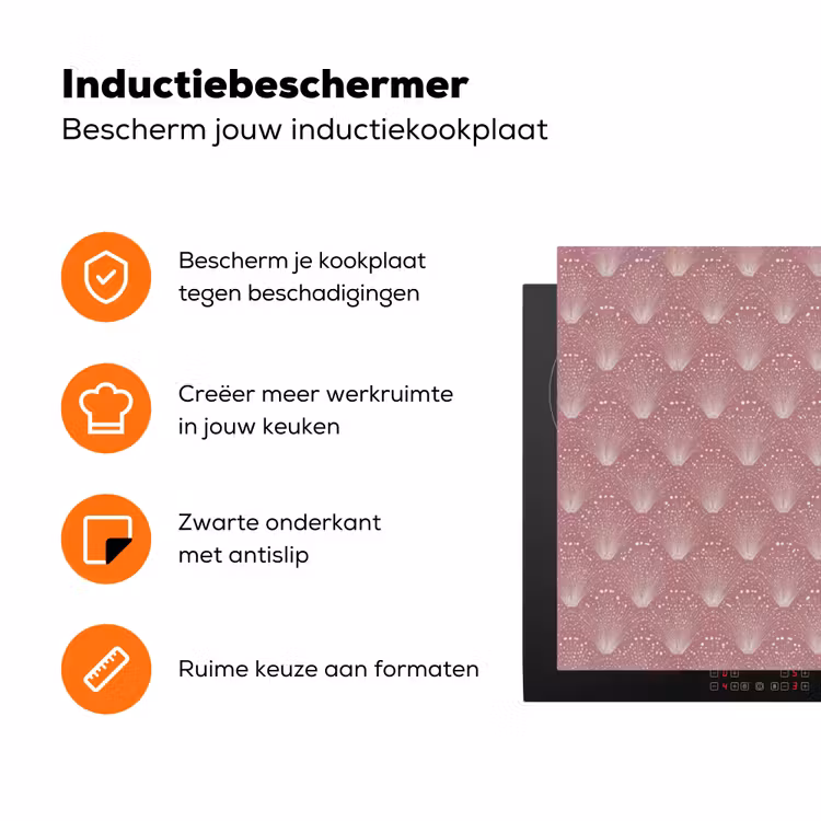 Trendy - Patroon - Roze Inductie beschermer vinyl 3mm klein 276 -zzzzzzz-td-ups