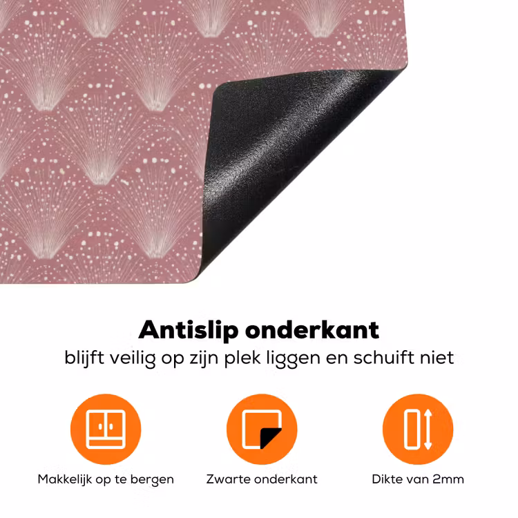 Trendy - Patroon - Roze Inductie beschermer vinyl 3mm klein 276 -zzzzzzz-td-onderkant