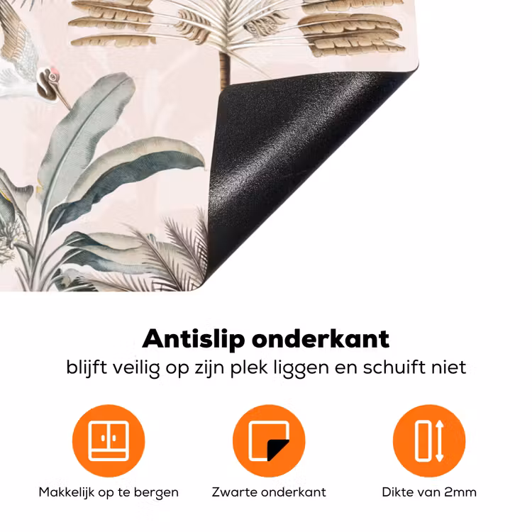 Tropisch - Bomen - Bladeren - Jungle Inductie beschermer vinyl 3mm klein -zzzzzzz-td-onderkant
