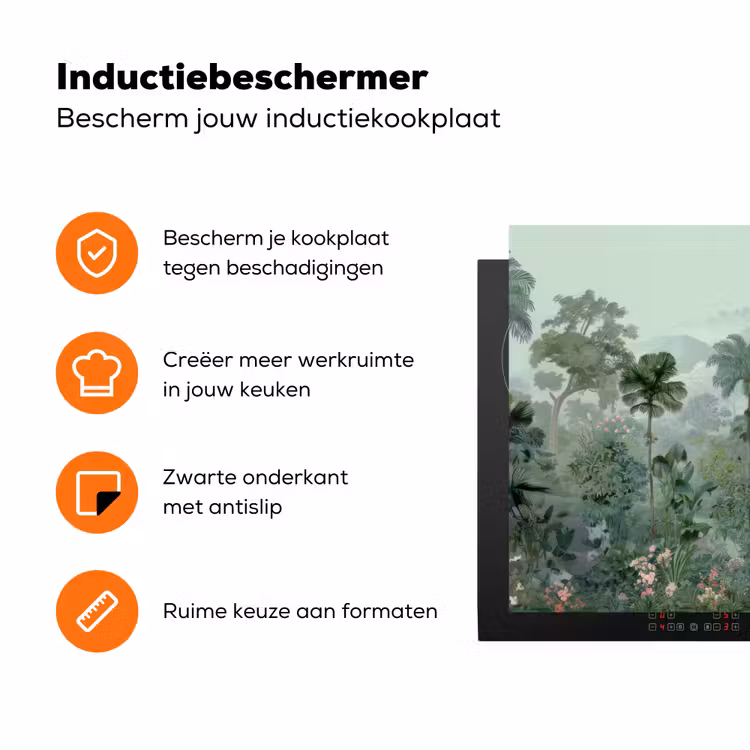 Tropische tuin - Koepelgebouw - Bloemen Inductie beschermer vinyl 3mm klein -zzzzzzz-td-ups
