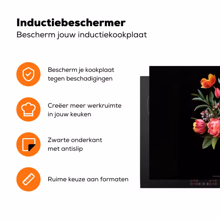 Tulpen - Bessen - Boeket - Vaas Inductie beschermer vinyl 3mm klein -zzzzzzz-td-ups