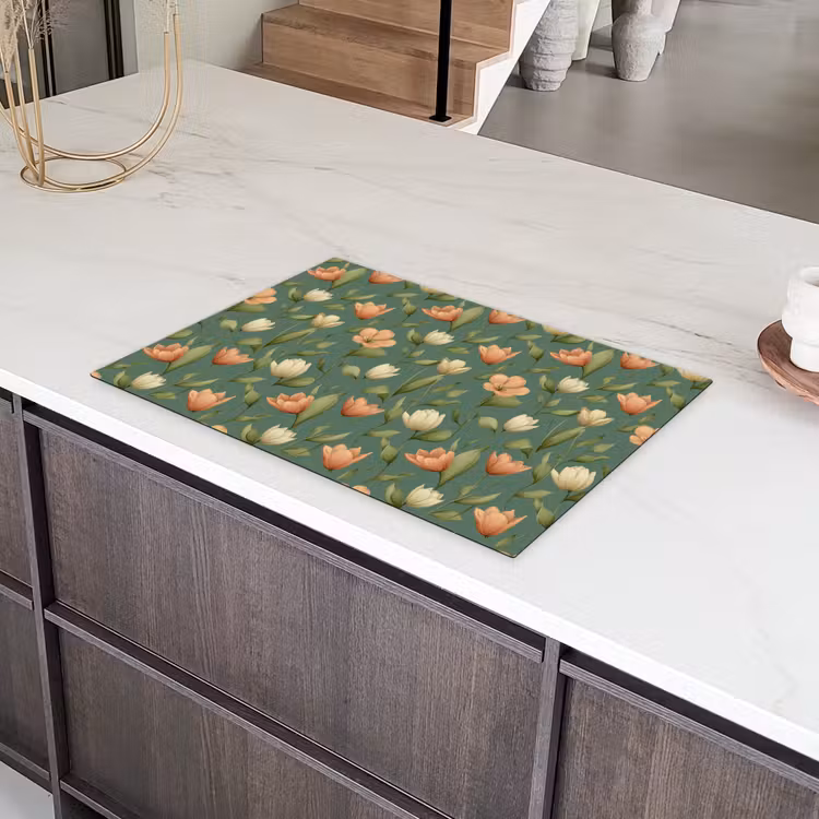 Tulpen - Botanisch - Groen Inductie beschermer vinyl 3mm klein 276 -sfeer8