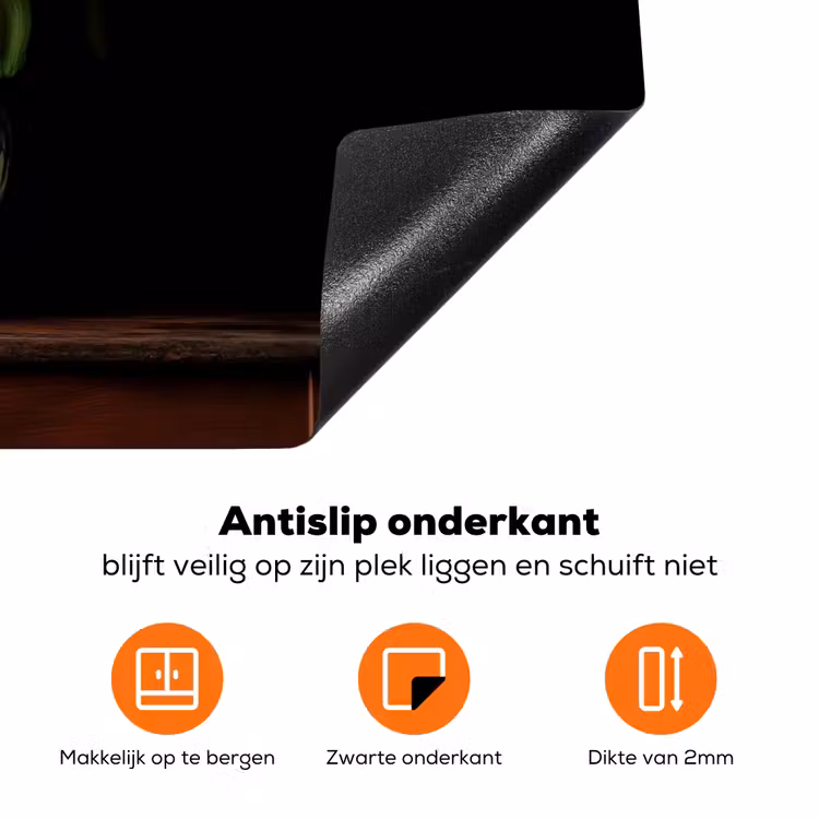 Tulpen - Kleuren - Hout - Vaas Inductie beschermer vinyl 3mm klein -zzzzzzz-td-onderkant