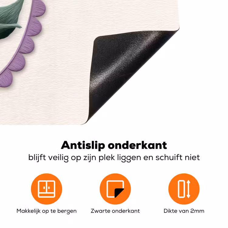 Tulpen - Paars - Lijst - Bladeren Inductie beschermer vinyl 3mm klein -zzzzzzz-td-onderkant
