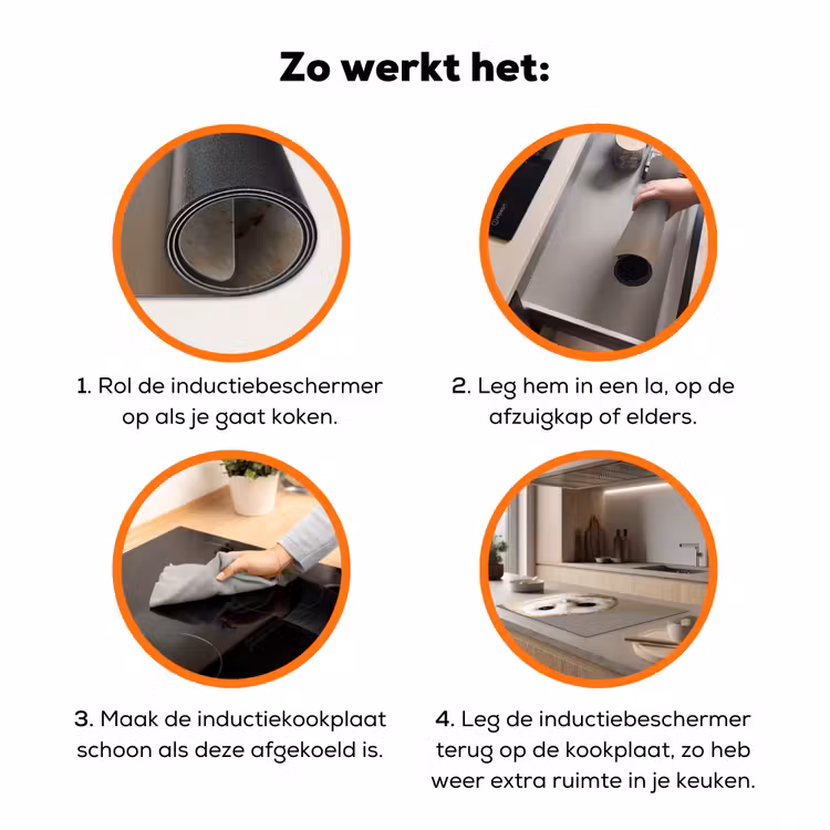 Uil - Bruin - Wit Inductie beschermer vinyl 3mm klein -zzzzzzz-td-werking