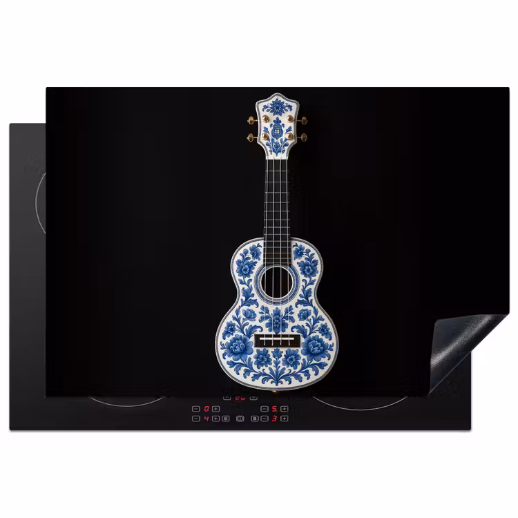 Ukelele - Delfts - Blauw - Muziek Inductie beschermer vinyl 3mm klein -3d