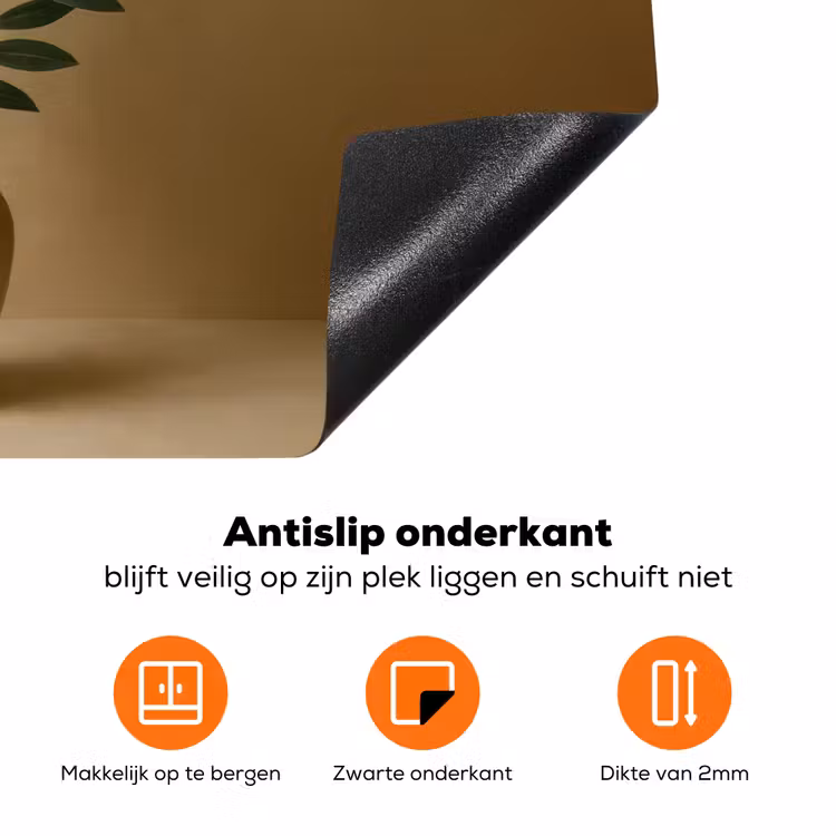 Vaas - Olijftakken - Bladeren - Beige Inductie beschermer vinyl 3mm klein -zzzzzzz-td-onderkant
