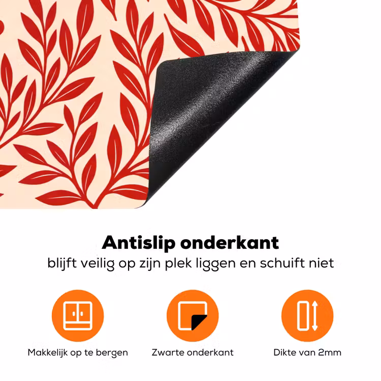 Vaas - Planten - Decoratie - Abstract - Rood Inductie beschermer vinyl 3mm klein -zzzzzzz-td-onderkant