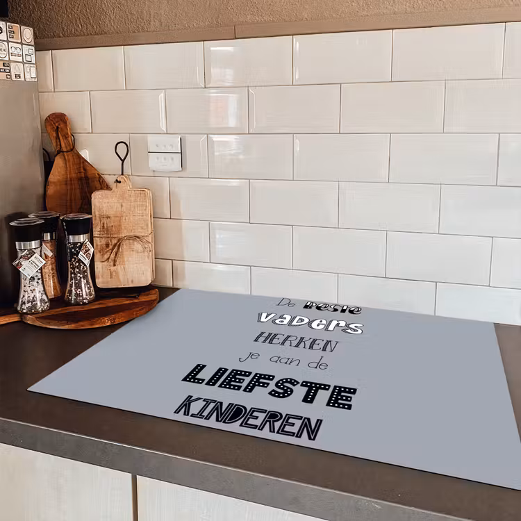 Vaderdag geschenk - Vader - Spreuken - De beste vaders - Quote Inductie beschermer vinyl 3mm klein -sfeer3