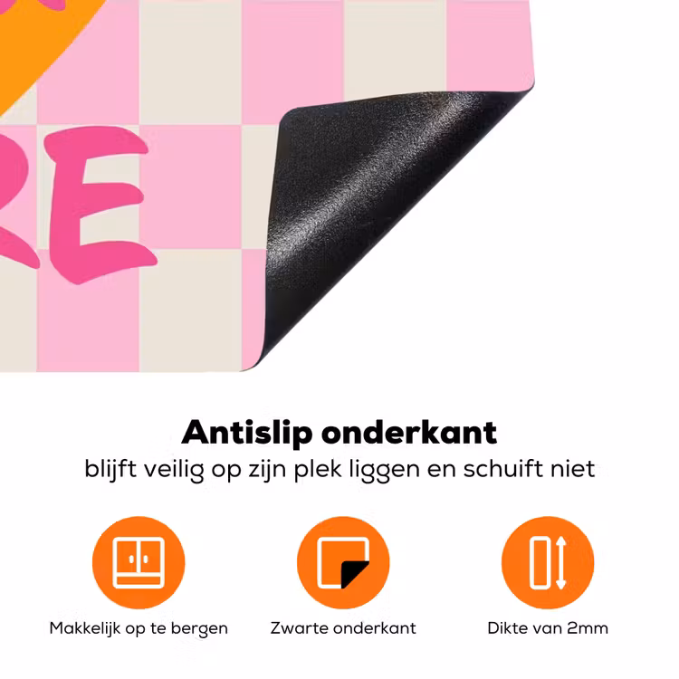 Valentijn - Love - Roze - Oranje Inductie beschermer vinyl 3mm klein -zzzzzzz-td-onderkant