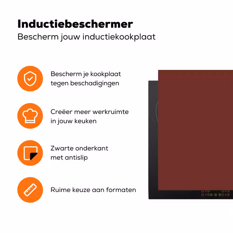 Valentine - Velvet - Rood Inductie beschermer vinyl 3mm klein 276 -zzzzzzz-td-ups