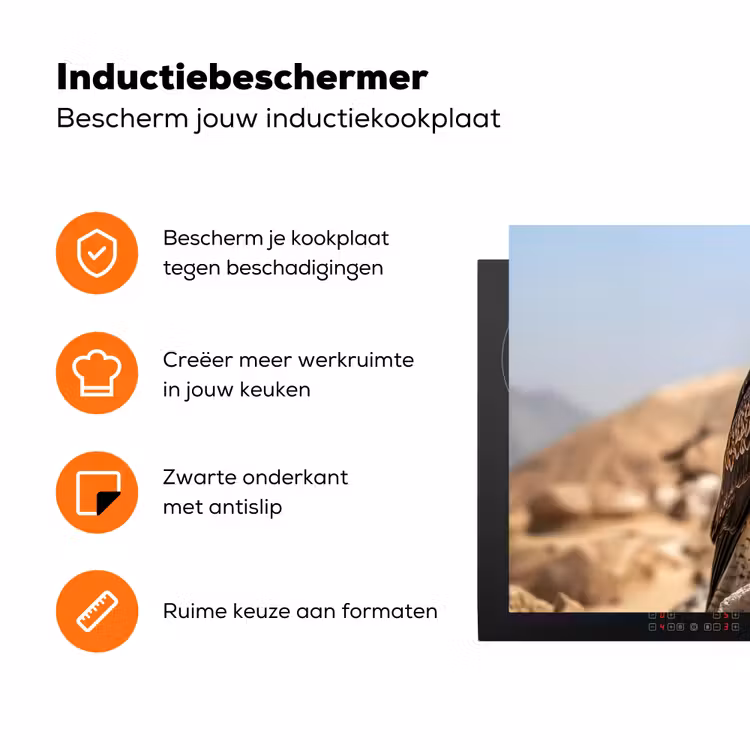 Valk - Vogel - Rots - Macht Inductie beschermer vinyl 3mm klein -zzzzzzz-td-ups