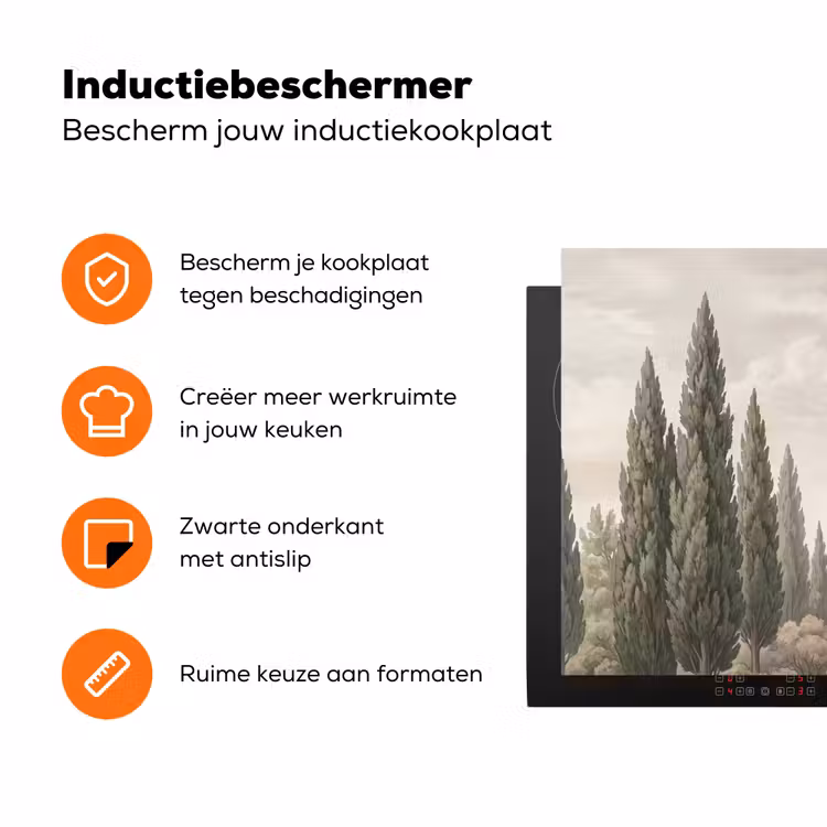 Vallei - Bos - Natuur - Groen Inductie beschermer vinyl 3mm klein -zzzzzzz-td-ups