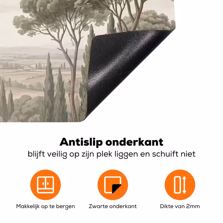 Vallei - Bos - Natuur - Groen Inductie beschermer vinyl 3mm klein -zzzzzzz-td-onderkant