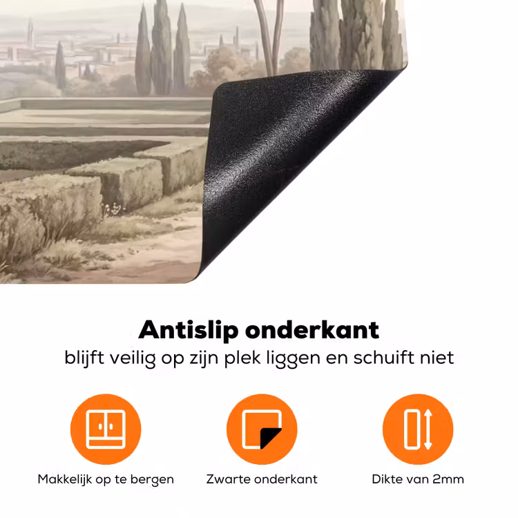 Vallei - Tuin - Natuur - Groen Inductie beschermer vinyl 3mm klein -zzzzzzz-td-onderkant