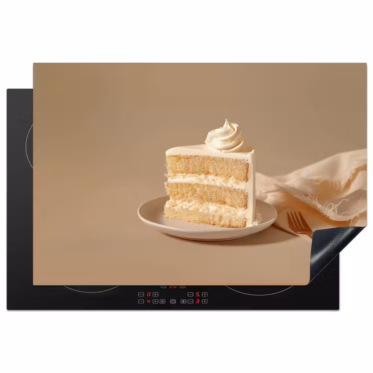 Vanilletaart - Cake - Romig Inductie beschermer vinyl 3mm klein -3d
