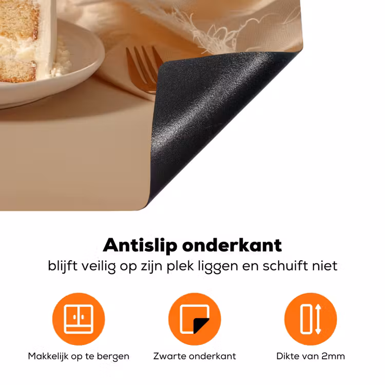 Vanilletaart - Cake - Romig Inductie beschermer vinyl 3mm klein -zzzzzzz-td-onderkant
