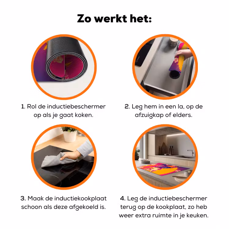 Varken - Bloemkroon - Kimono - Abstract Inductie beschermer vinyl 3mm klein -zzzzzzz-td-werking