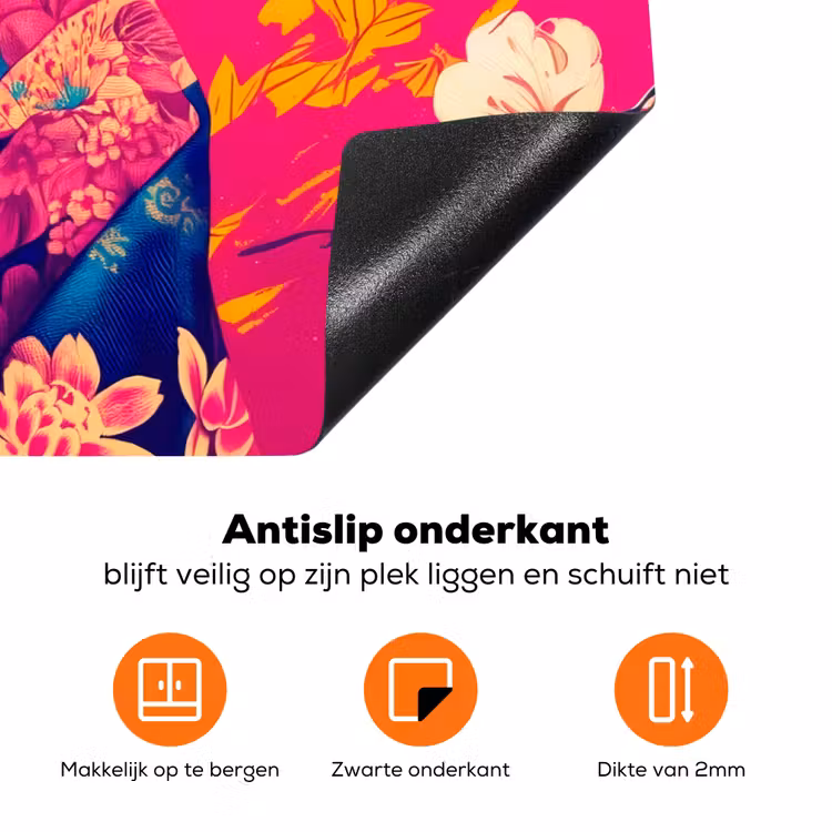 Varken - Bloemkroon - Kimono - Abstract Inductie beschermer vinyl 3mm klein -zzzzzzz-td-onderkant
