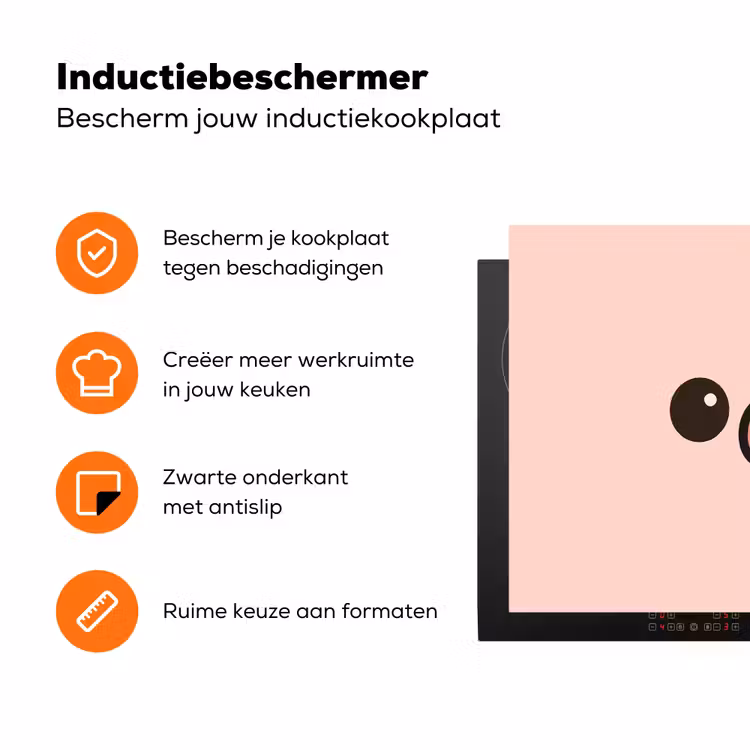 Varken - Roze - Minimalistisch Inductie beschermer vinyl 3mm klein -zzzzzzz-td-ups