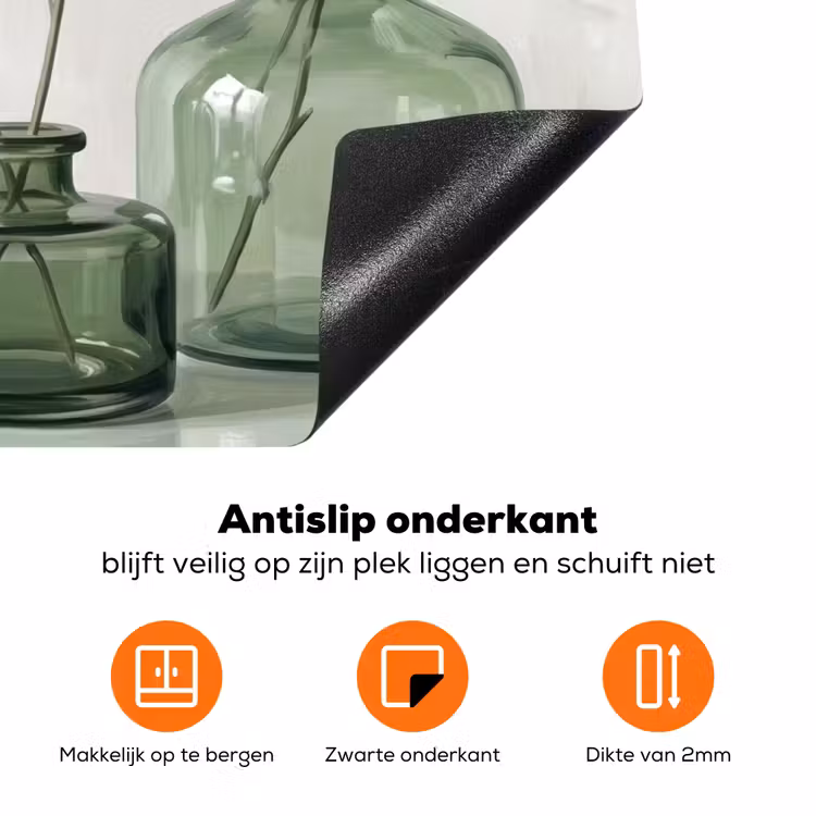 Vazen - Bladeren - Groen Inductie beschermer vinyl 3mm klein -zzzzzzz-td-onderkant