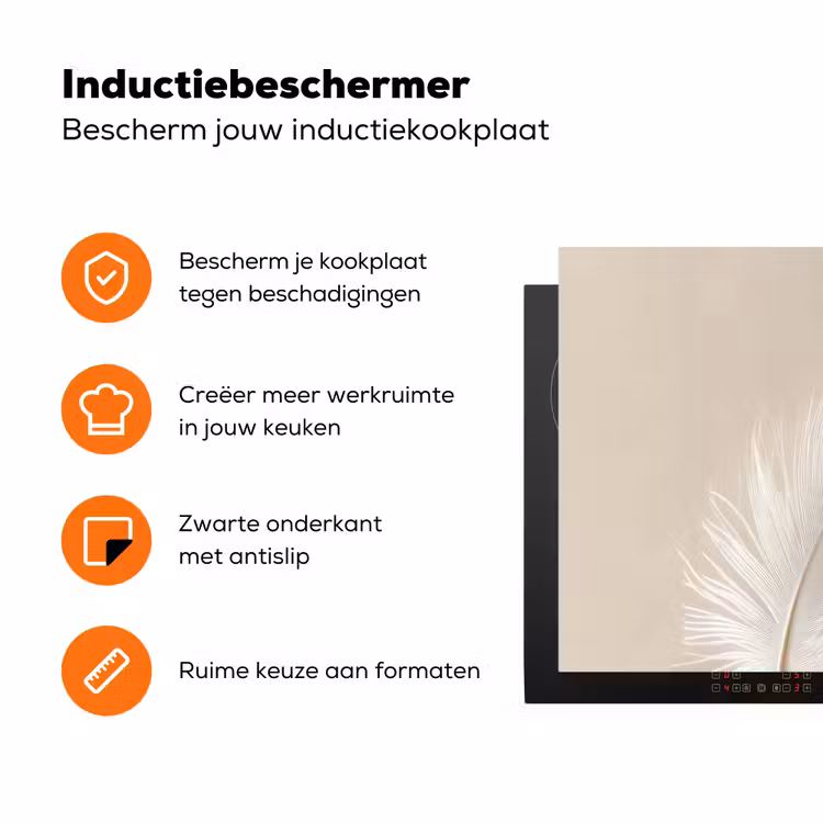 Veer - Minimalistisch - Roze Inductie beschermer vinyl 3mm klein -zzzzzzz-td-ups
