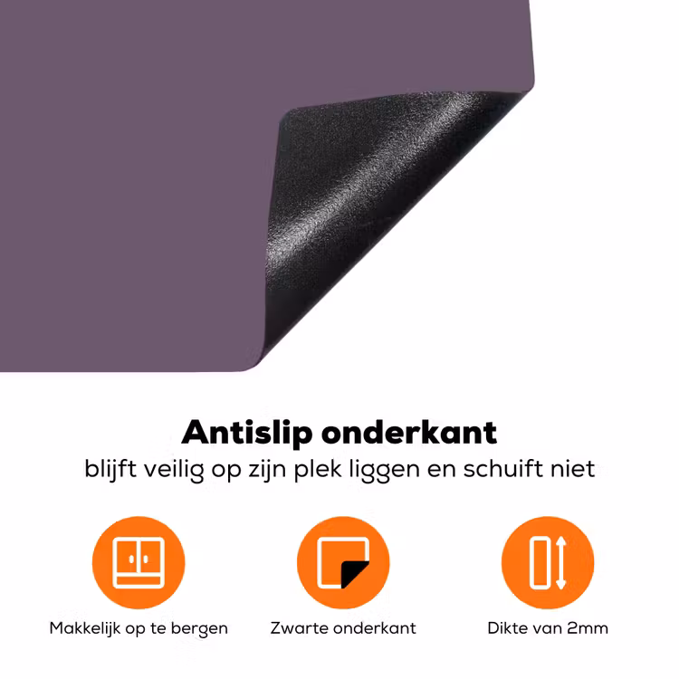 Velvet - Aubergine - Paars Inductie beschermer vinyl 3mm klein 276 -zzzzzzz-td-onderkant