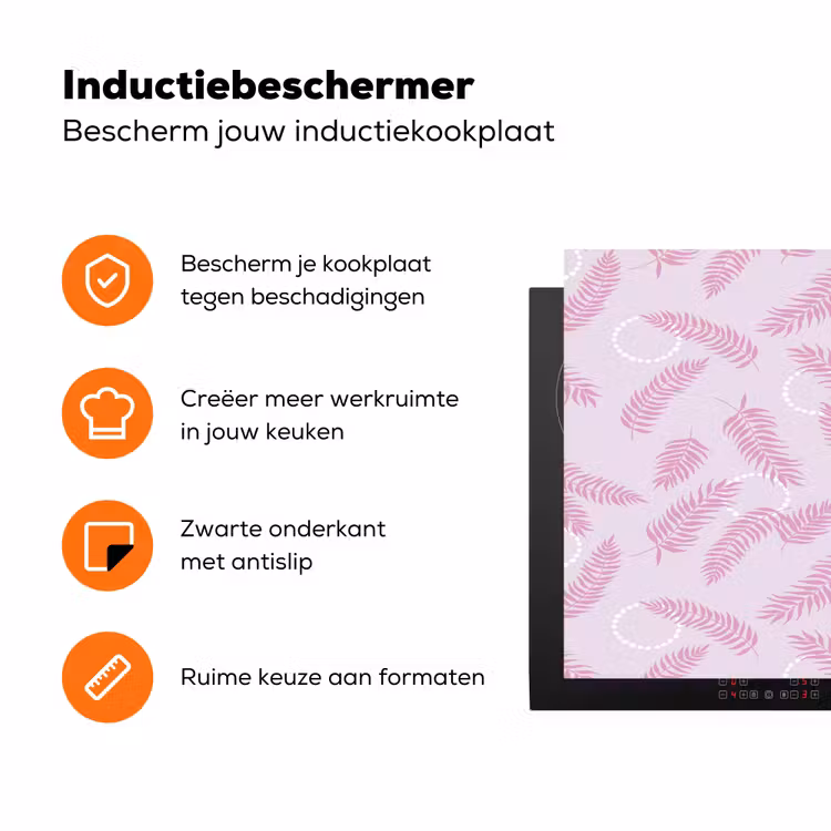 Veren - Paars - Wit Inductie beschermer vinyl 3mm klein 276 -zzzzzzz-td-ups