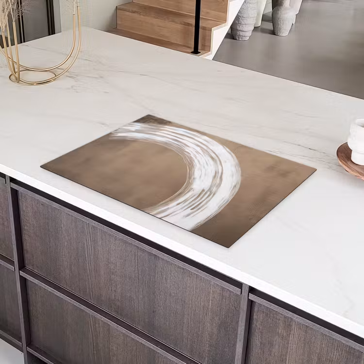 Verf - Bruin - Japandi Inductie beschermer vinyl 3mm klein -sfeer8