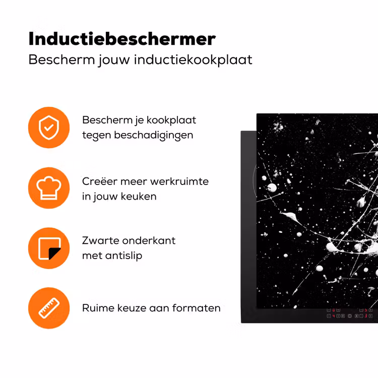 Verfspatten - Wit - Abstract - Explosie Inductie beschermer vinyl 3mm klein -zzzzzzz-td-ups