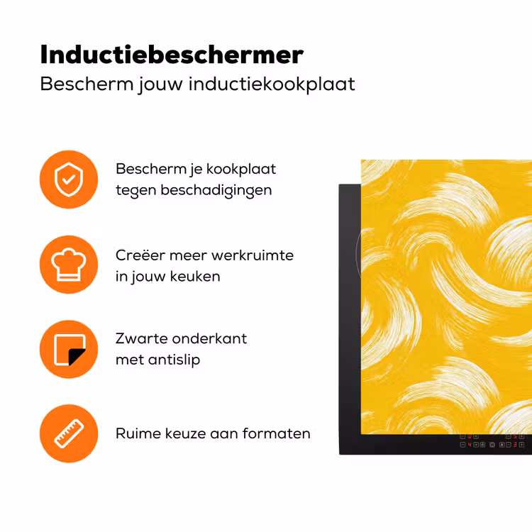 Verfstreken - Abstract - Dynamisch - Geel Inductie beschermer vinyl 3mm klein 276 -zzzzzzz-td-ups
