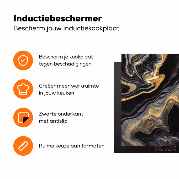 Versmelting van Zwart en Goud Inductie beschermer vinyl 3mm klein -zzzzzzz-td-ups
