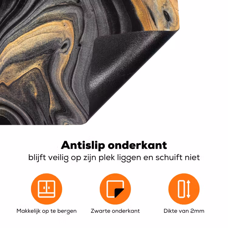 Versmelting van Zwart en Goud Inductie beschermer vinyl 3mm klein -zzzzzzz-td-onderkant