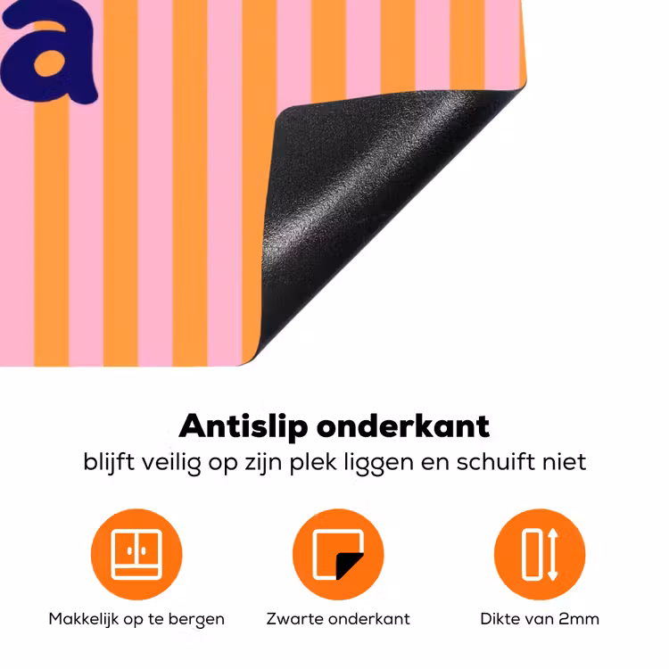 Verticaal - Strepen - Oranje - Ciao bella Inductie beschermer vinyl 3mm klein -zzzzzzz-td-onderkant