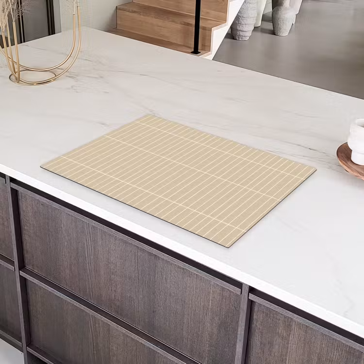 Verticaal - Wandtegel - Crème - Beige Inductie beschermer vinyl 3mm klein 276 -sfeer8