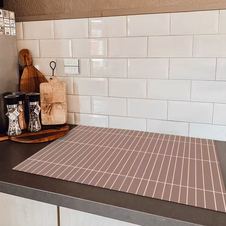 Verticaal - Wandtegel - Terracotta Inductie beschermer vinyl 3mm klein 276 -sfeer3
