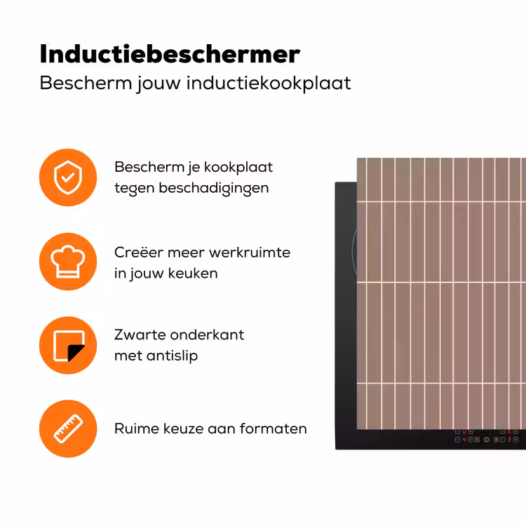 Verticaal - Wandtegel - Terracotta Inductie beschermer vinyl 3mm klein 276 -zzzzzzz-td-ups