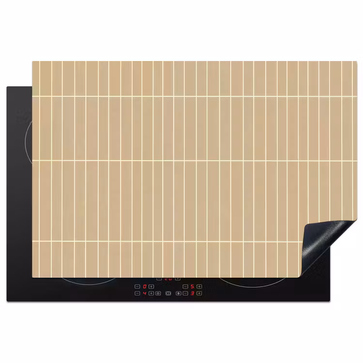 Verticaal - Wandtegel - Zand - Beige Inductie beschermer vinyl 3mm klein 276 -3d