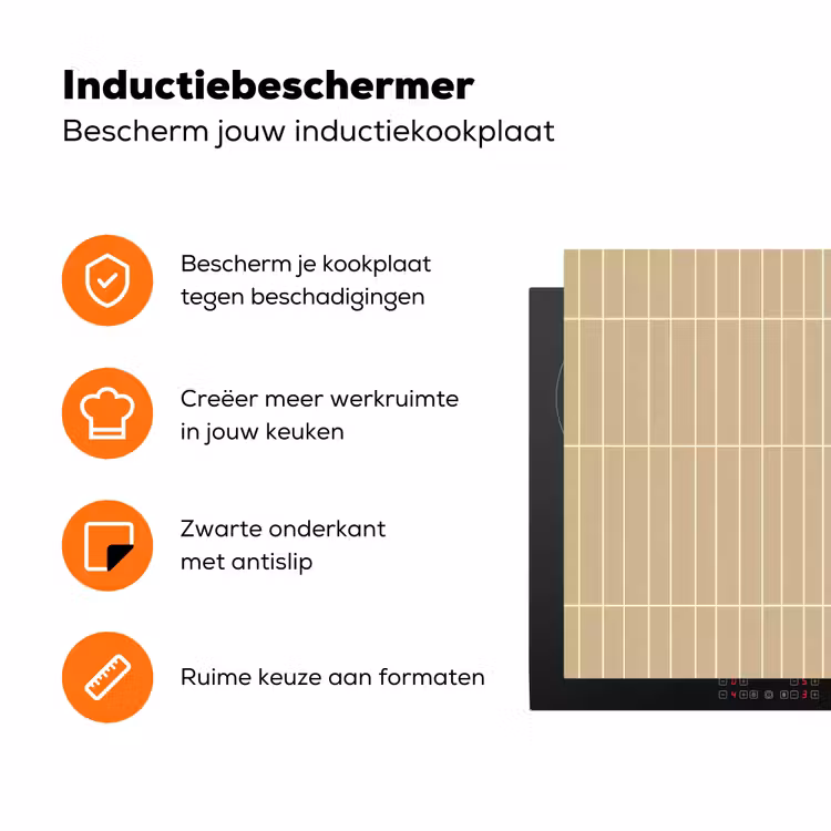 Verticaal - Wandtegel - Zand - Beige Inductie beschermer vinyl 3mm klein 276 -zzzzzzz-td-ups
