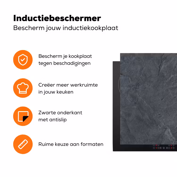 Verweerd Antraciet Canvas Inductie beschermer vinyl 3mm klein -zzzzzzz-td-ups