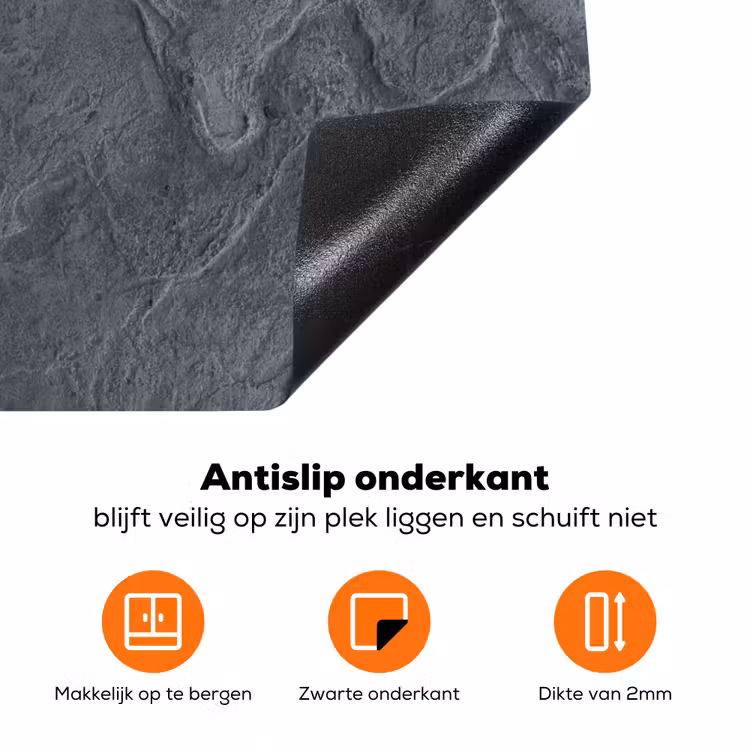 Verweerd Antraciet Canvas Inductie beschermer vinyl 3mm klein -zzzzzzz-td-onderkant