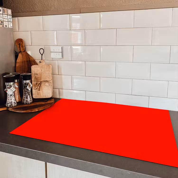 Vibrant - Vermilion - Rood Inductie beschermer vinyl 3mm klein 276 -sfeer3