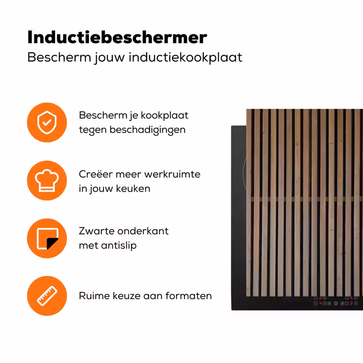 Vintage - Hout - Design - Structuur Inductie beschermer vinyl 3mm klein -zzzzzzz-td-ups