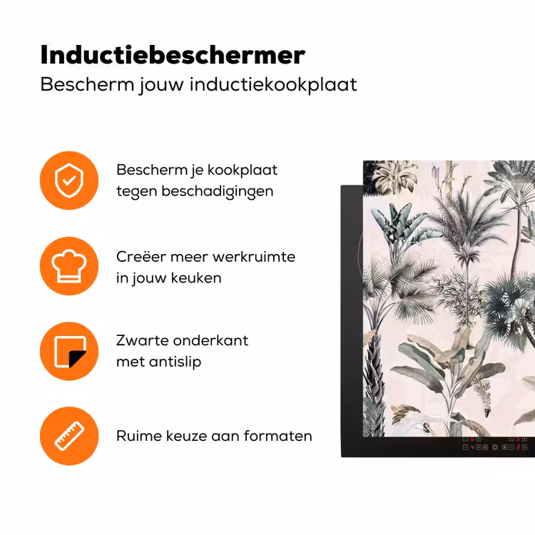 Inductie afdekplaat - Vintage - Jungle - Dieren - Natuur - Inductie beschermer Inductie beschermer vinyl 3mm groot -zzzzzzz-td-ups