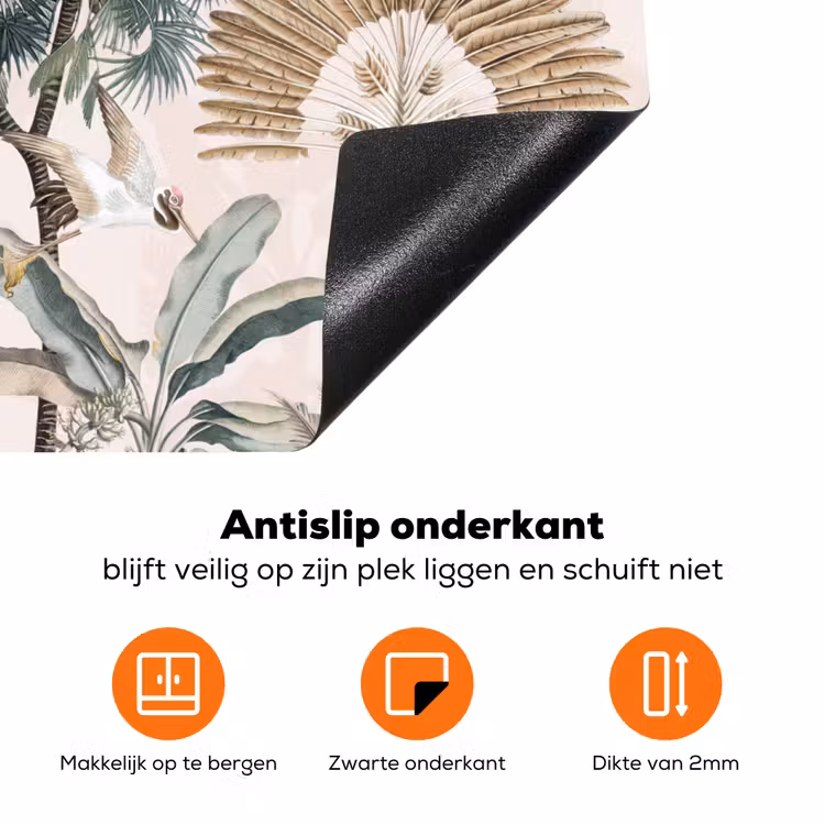 Inductie afdekplaat - Vintage - Jungle - Dieren - Natuur - Inductie beschermer Inductie beschermer vinyl 3mm groot -zzzzzzz-td-onderkant