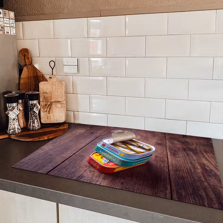 Inductiebeschermer - Vis - Blikjes - Keuken - Vis - Blikjes - Keuken Inductie beschermer vinyl 3mm klein