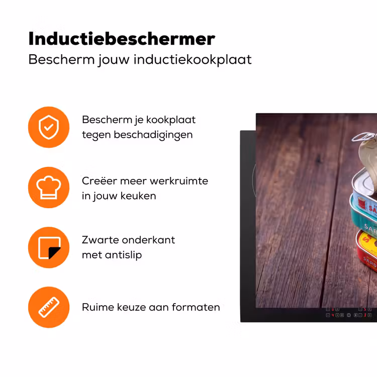 Inductiebeschermer - Vis - Blikjes - Keuken - Vis - Blikjes - Keuken Inductie beschermer vinyl 3mm klein