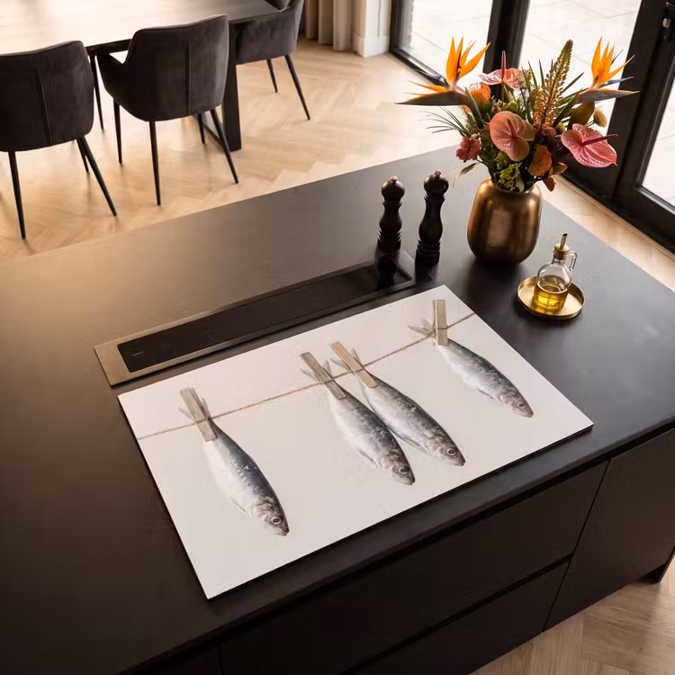 Inductiebeschermer - Vis - Hangend - Eten - Vis - Hangend - Eten Inductie beschermer vinyl 3mm klein