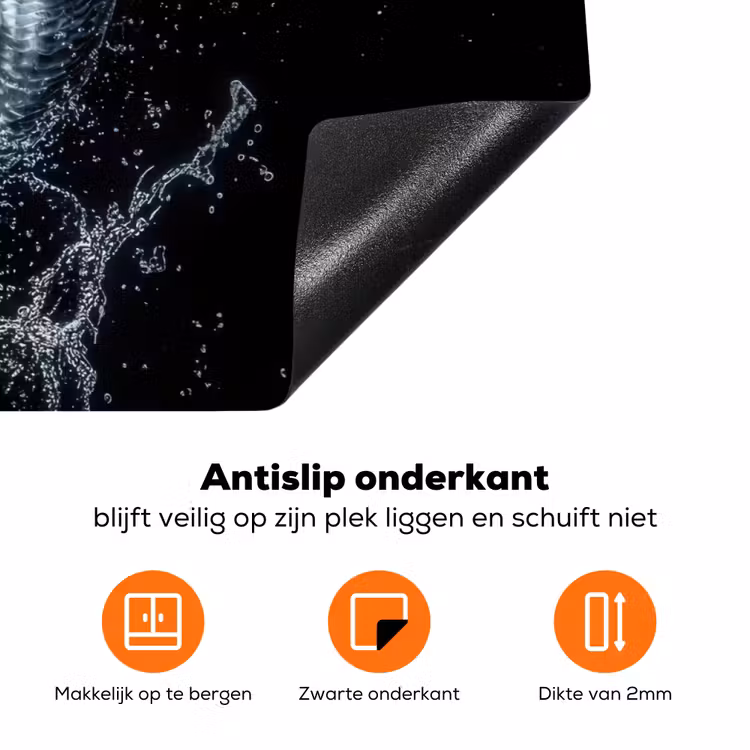 Vis - Koi - Zwart - Water Inductie beschermer vinyl 3mm klein -zzzzzzz-td-onderkant